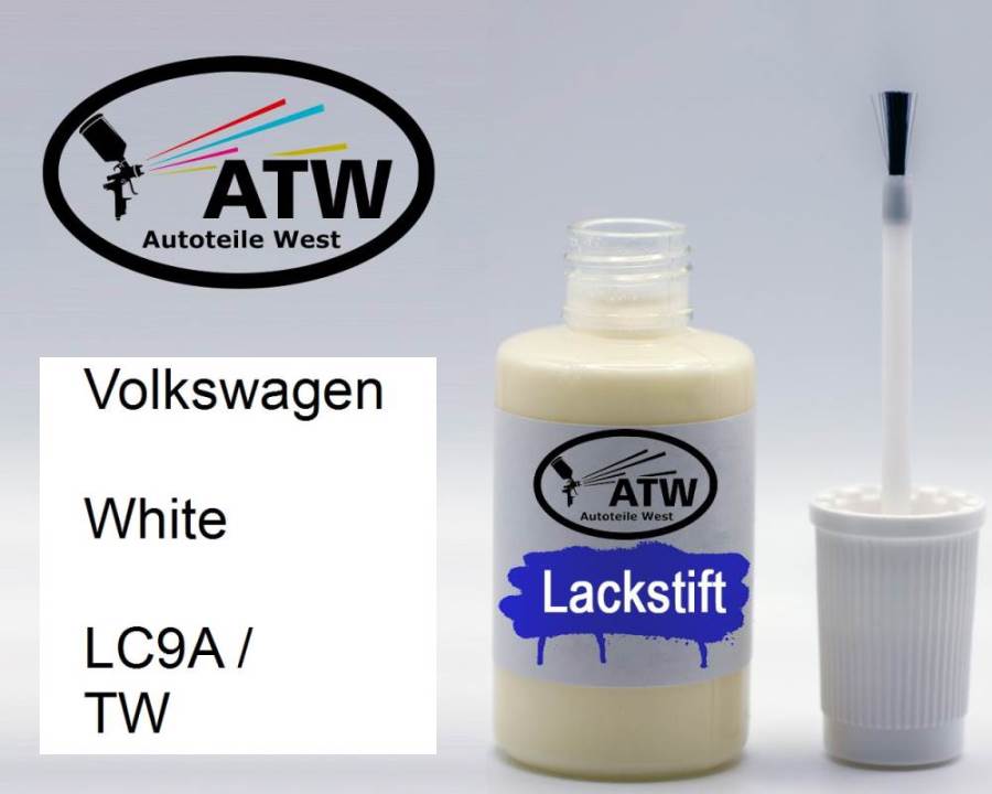 Volkswagen, White, LC9A / TW: 20ml Lackstift, von ATW Autoteile West.